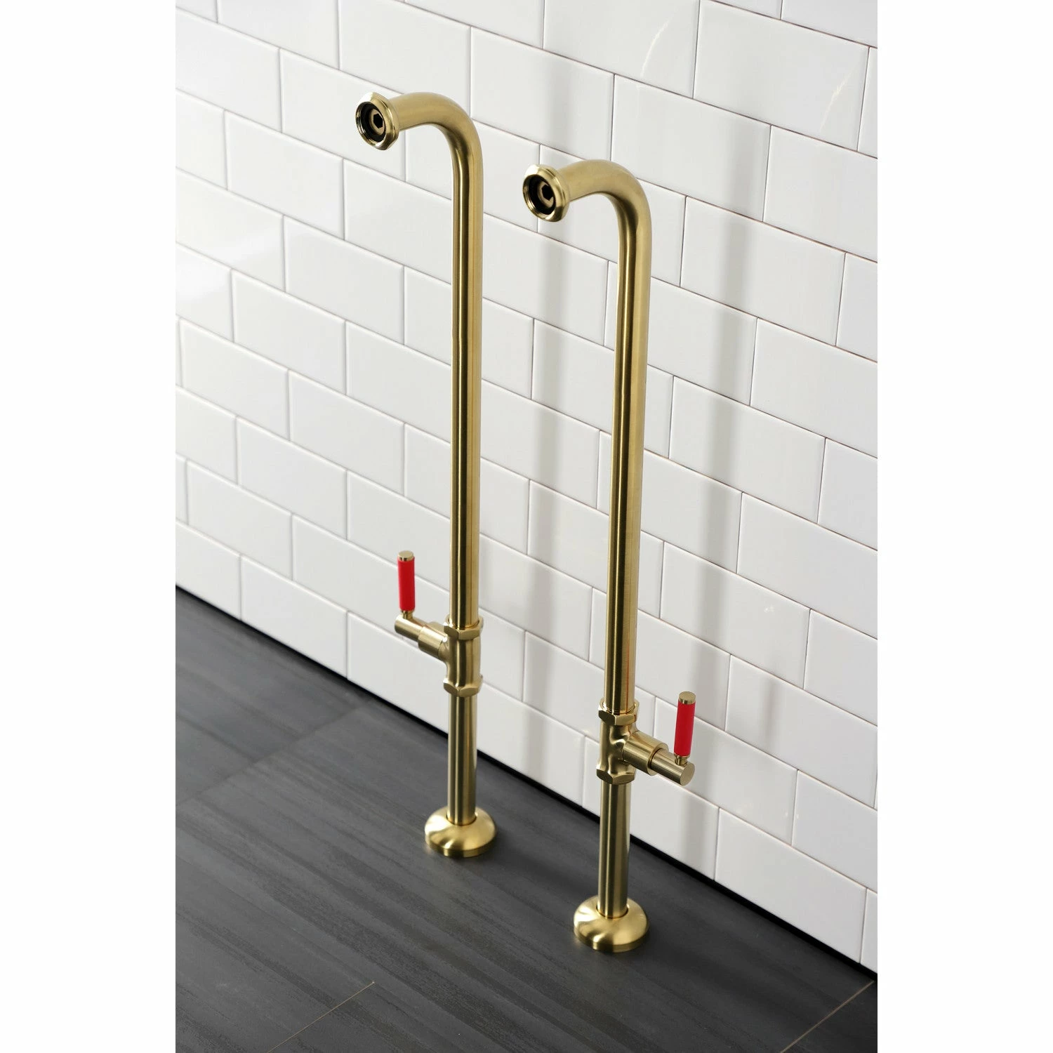 Concord AE810S7DKL Freestanding Tub Supply Line, Brushed Brass - Image 2