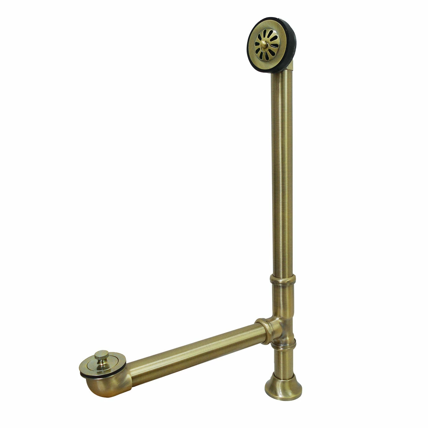 Vintage CC2083 Brass Lift And Turn Tub Waste And Overflow, Antique Brass