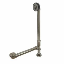 Vintage CC2086 Brass Lift And Turn Tub Waste And Overflow, Polished Nickel