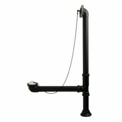 Vintage CC2090 Brass Chain And Stopper Tub Waste And Overflow, Matte Black