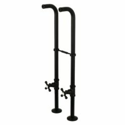 Kingston CC266S0AX Freestanding Supply Line With Stop Valve And Handle, Matte Black