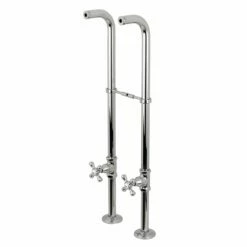 Kingston CC266S1AX Freestanding Supply Line With Stop Valve And Handle, Polished Chrome