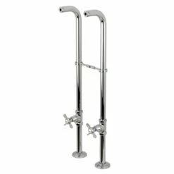 Kingston CC266S1BEX Freestanding Supply Line With Stop Valve And Handle, Polished Chrome