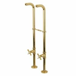 Kingston CC266S2BEX Freestanding Supply Line With Stop Valve And Handle, Polished Brass