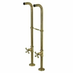 Kingston CC266S3AX Freestanding Supply Line With Stop Valve And Handle, Antique Brass