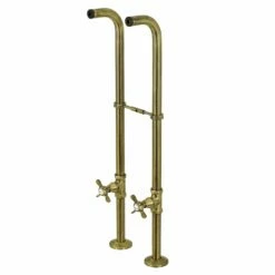 Kingston CC266S3BEX Freestanding Supply Line With Stop Valve And Handle, Antique Brass