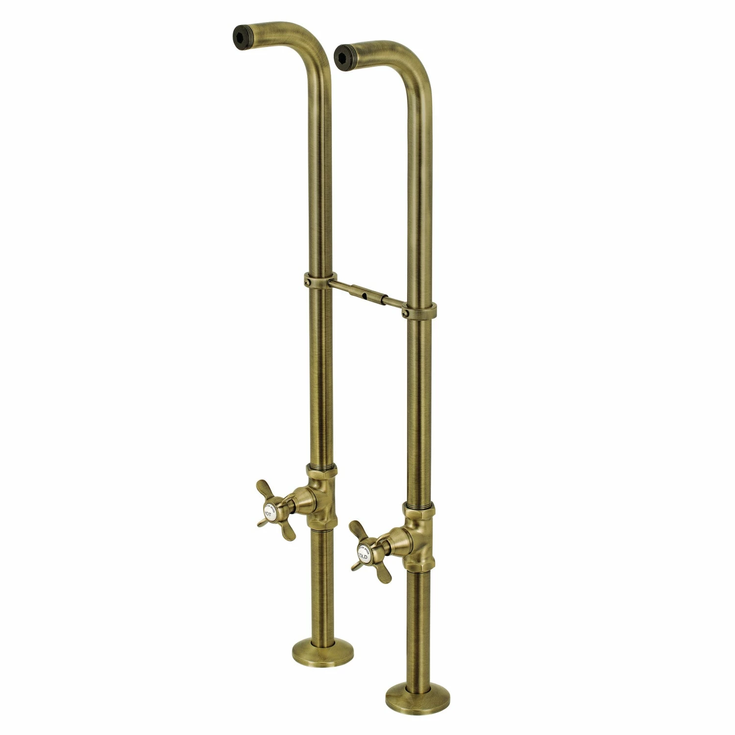 Kingston CC266S3BEX Freestanding Supply Line With Stop Valve And Handle, Antique Brass