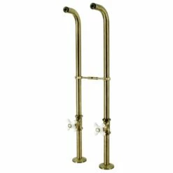 Kingston CC266S3PX Freestanding Supply Line With Stop Valve, Antique Brass