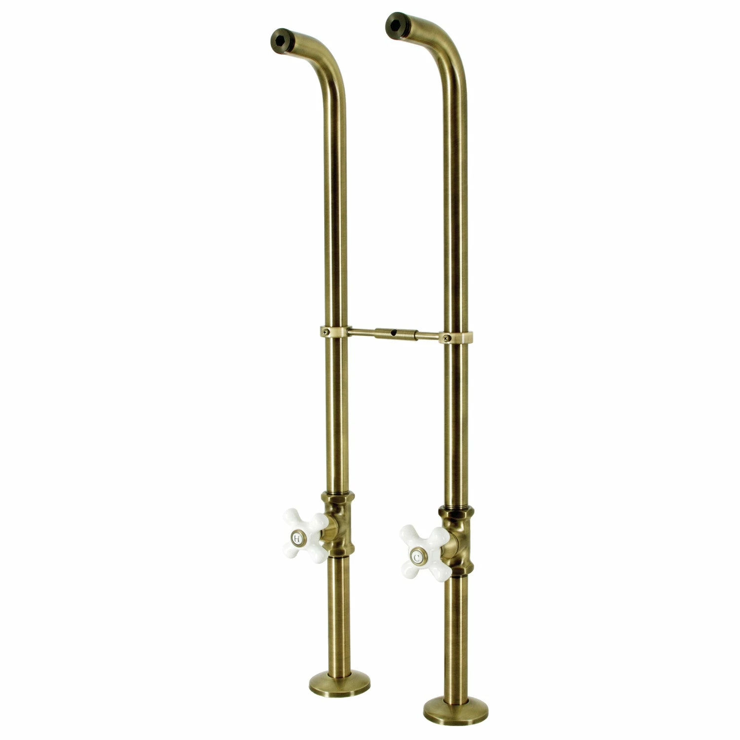 Kingston CC266S3PX Freestanding Supply Line With Stop Valve, Antique Brass