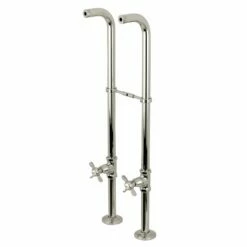 Kingston CC266S6BEX Freestanding Supply Line With Stop Valve And Handle, Polished Nickel
