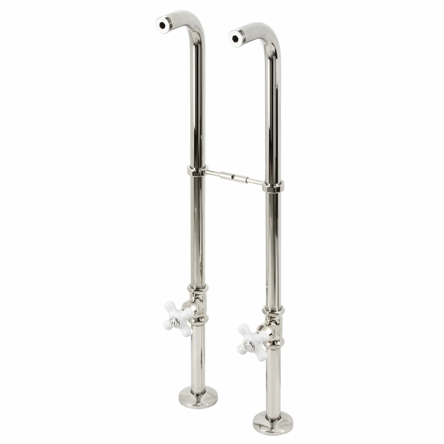 Kingston CC266S6PX Freestanding Supply Line With Stop Valve, Polished Nickel