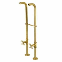 Kingston CC266S7AX Freestanding Supply Line With Stop Valve And Handle, Brushed Brass