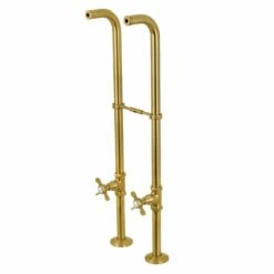 Kingston CC266S7BEX Freestanding Supply Line With Stop Valve And Handle, Brushed Brass