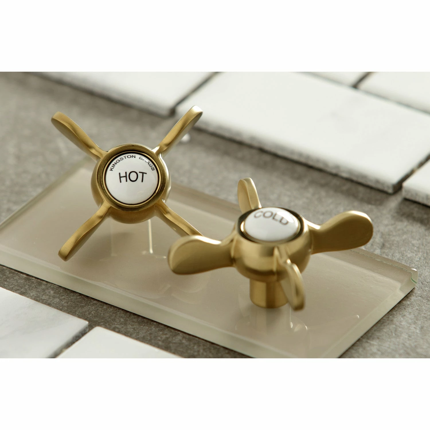 Kingston CC266S7BEX Freestanding Supply Line With Stop Valve And Handle, Brushed Brass - Image 2