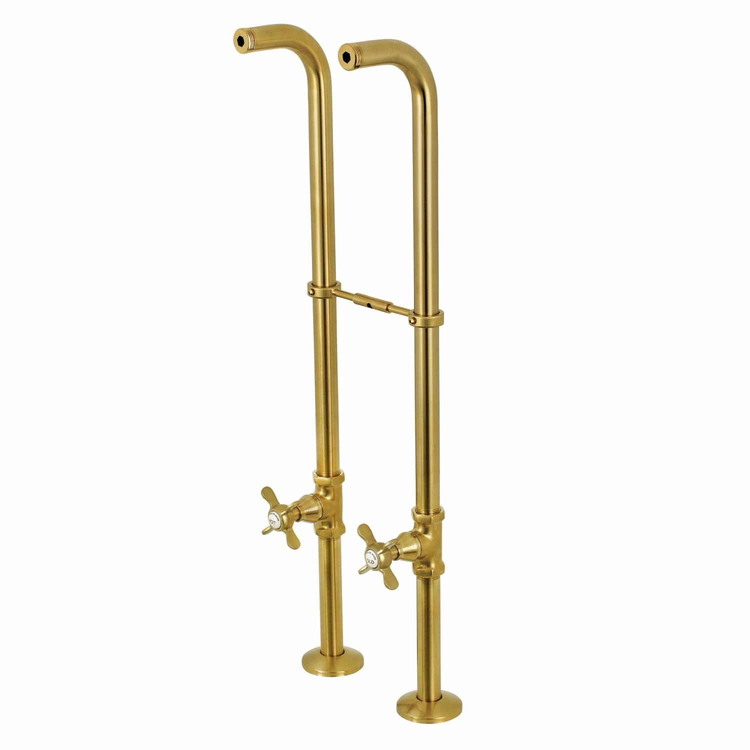Kingston CC266S7BEX Freestanding Supply Line With Stop Valve And Handle, Brushed Brass