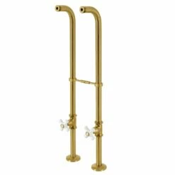 Kingston CC266S7PX Freestanding Supply Line With Stop Valve, Brushed Brass