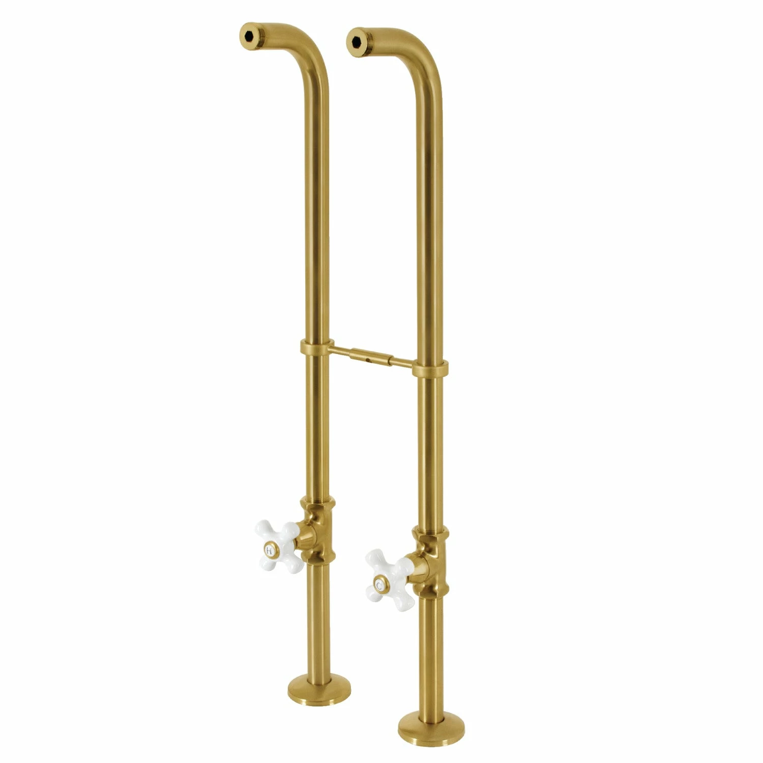 Kingston CC266S7PX Freestanding Supply Line With Stop Valve, Brushed Brass