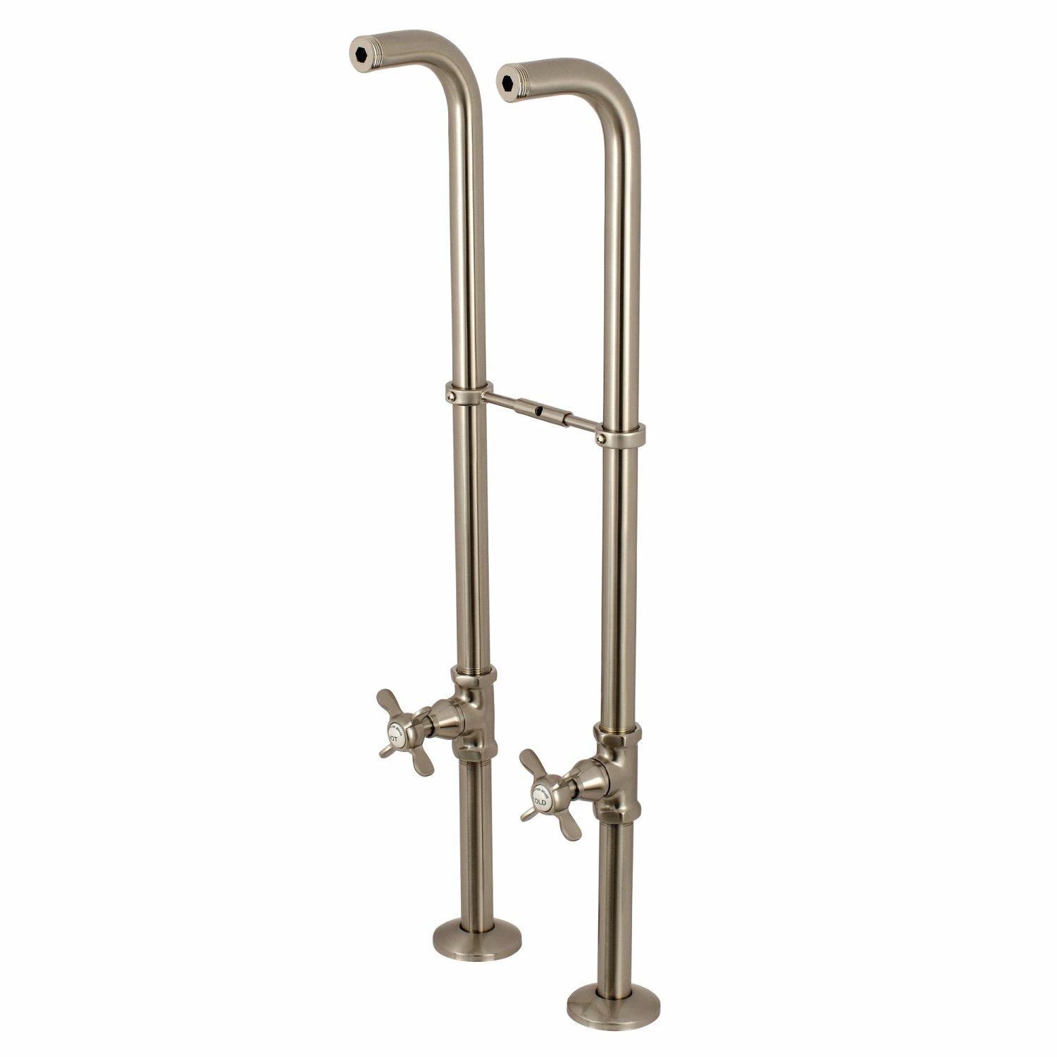 Kingston CC266S8BEX Freestanding Supply Line With Stop Valve And Handle, Brushed Nickel
