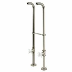 Kingston CC266S8PX Freestanding Supply Line With Stop Valve, Brushed Nickel