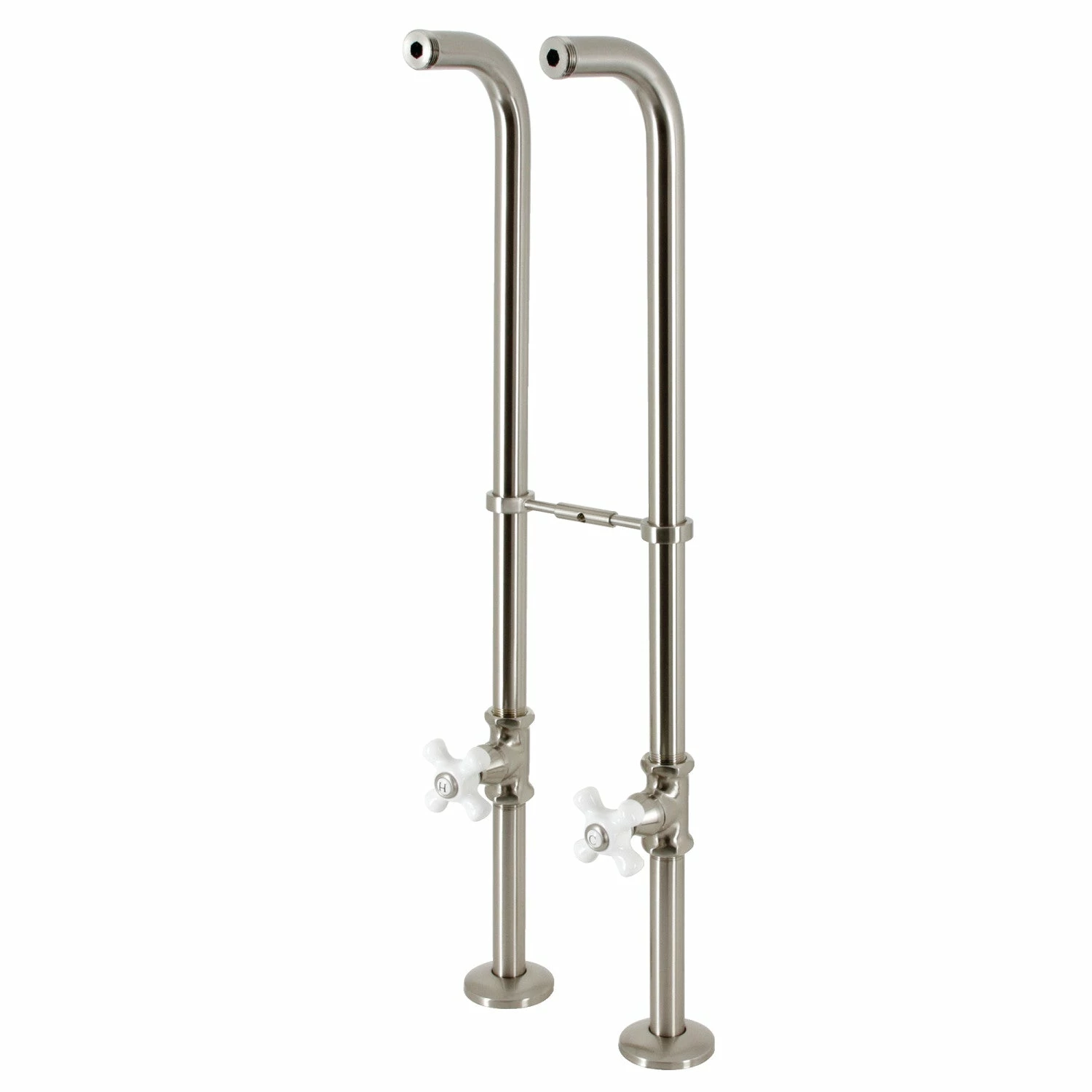 Kingston CC266S8PX Freestanding Supply Line With Stop Valve, Brushed Nickel