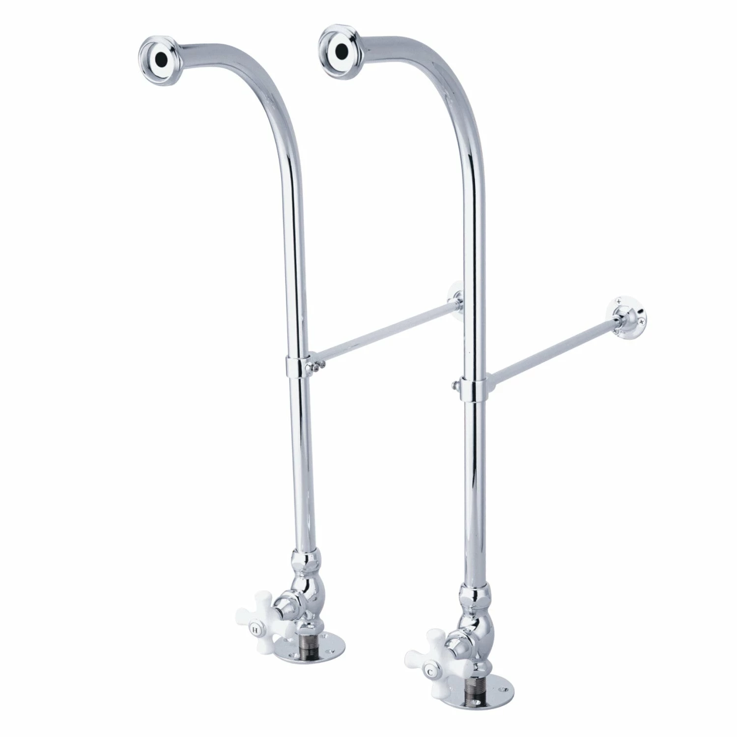 Vintage CC451CX Rigid Freestand Supplies With Stops And Cross Handles, Polished Chrome