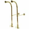 Vintage CC452CX Rigid Freestand Supplies With Stops And Cross Handles, Polished Brass