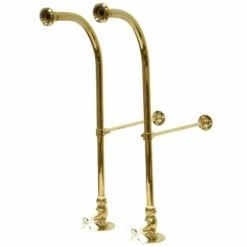 Vintage CC452CX Rigid Freestand Supplies With Stops And Cross Handles, Polished Brass