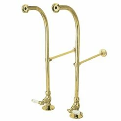 Vintage CC452HCL Rigid Freestand Supplies With Stops And Lever Handles, Polished Brass