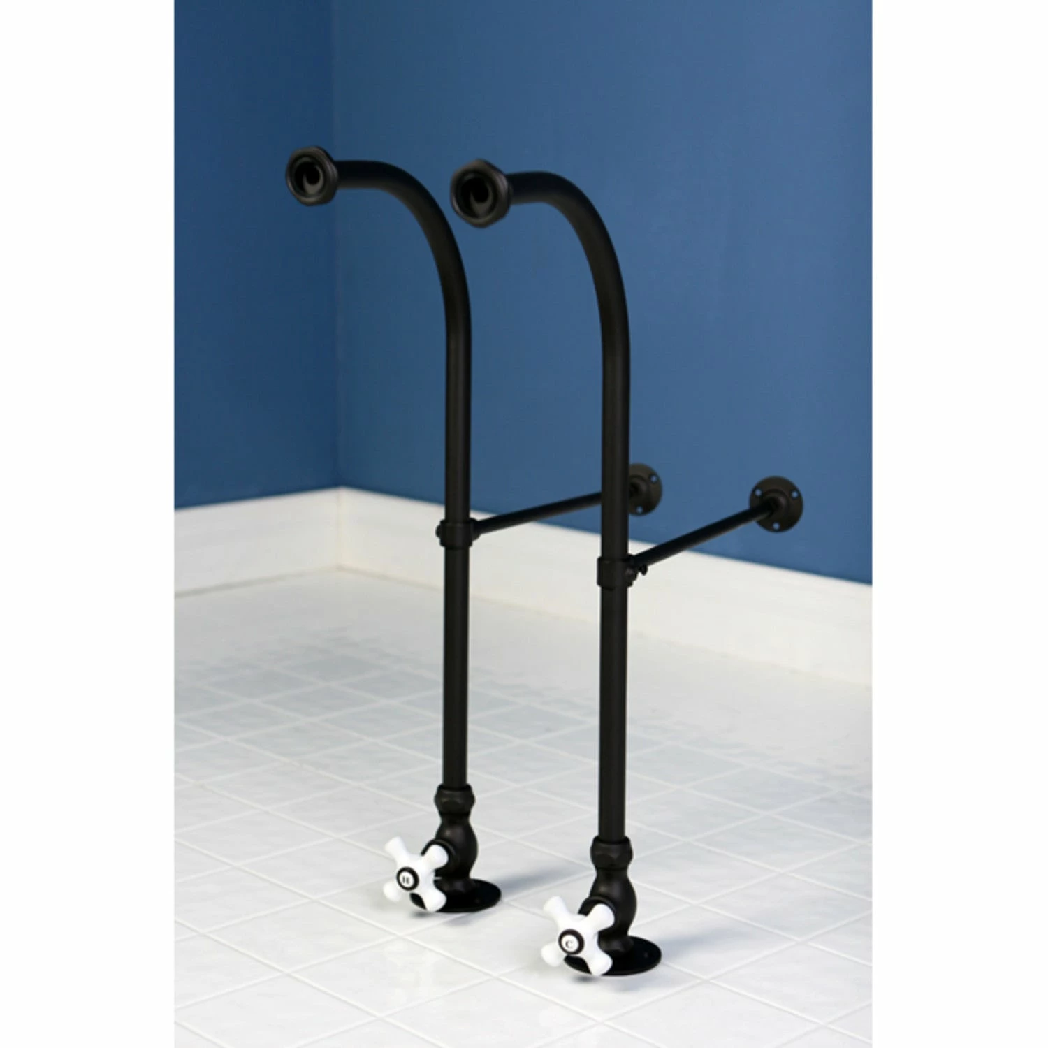 Vintage CC455CX Rigid Freestand Supplies With Stops And Cross Handles, Oil Rubbed Bronze - Image 2