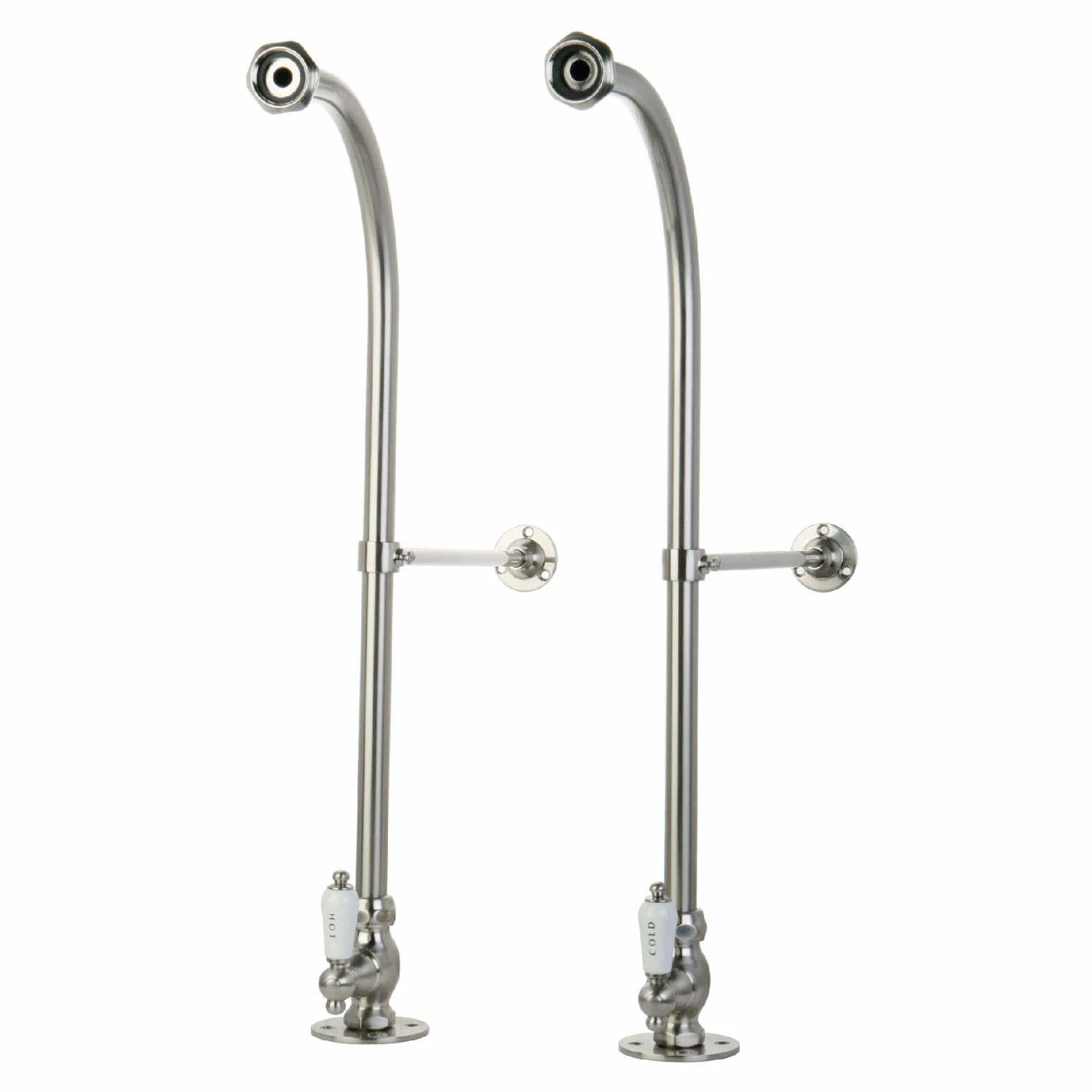 Vintage CC458HCL Rigid Freestand Supplies With Stops And Lever Handles, Brushed Nickel