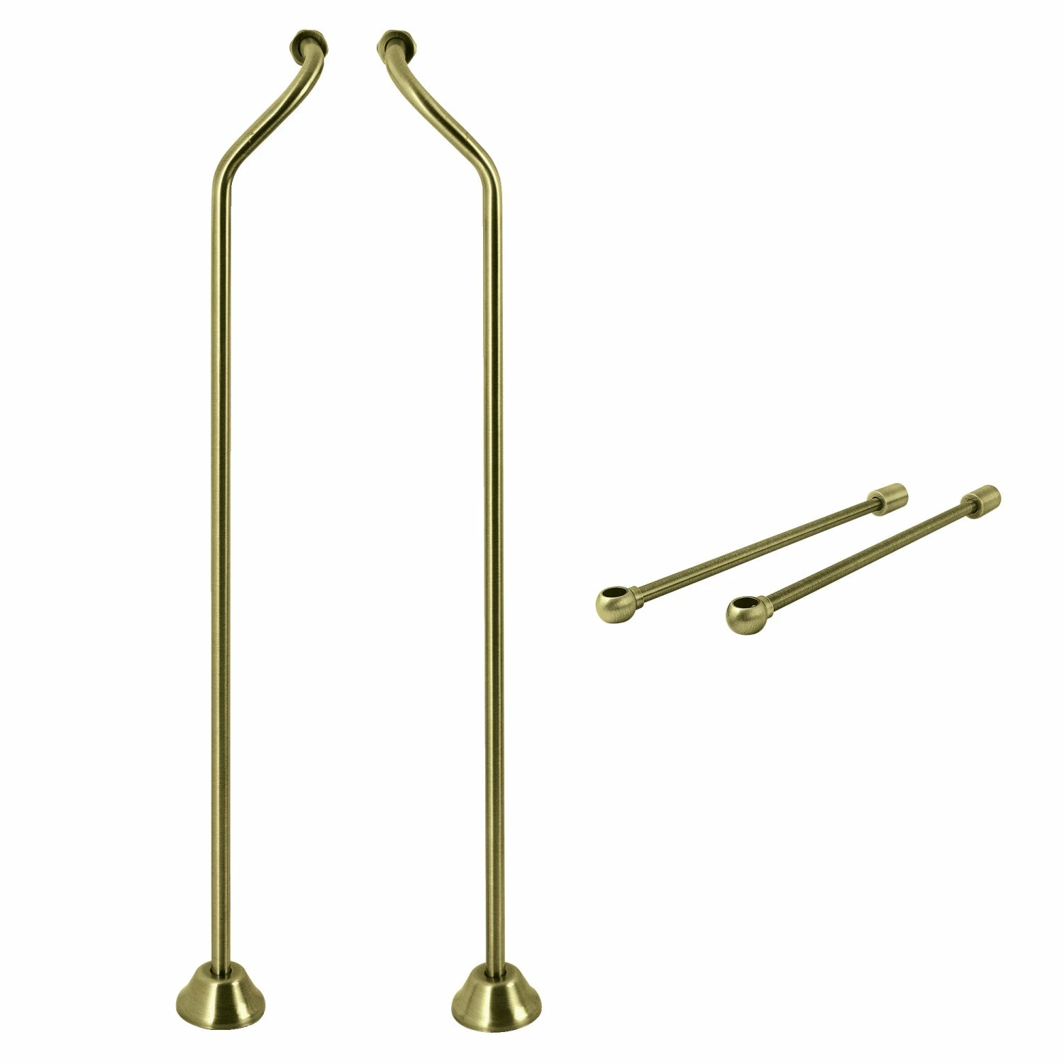 Vintage CCK473 Double Offset Supply Line With Wall Bracket Combo, Antique Brass