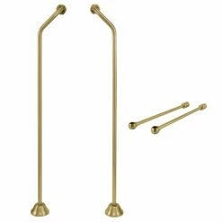 Vintage CCK477 Double Offset Supply Line With Wall Bracket Combo, Brushed Brass