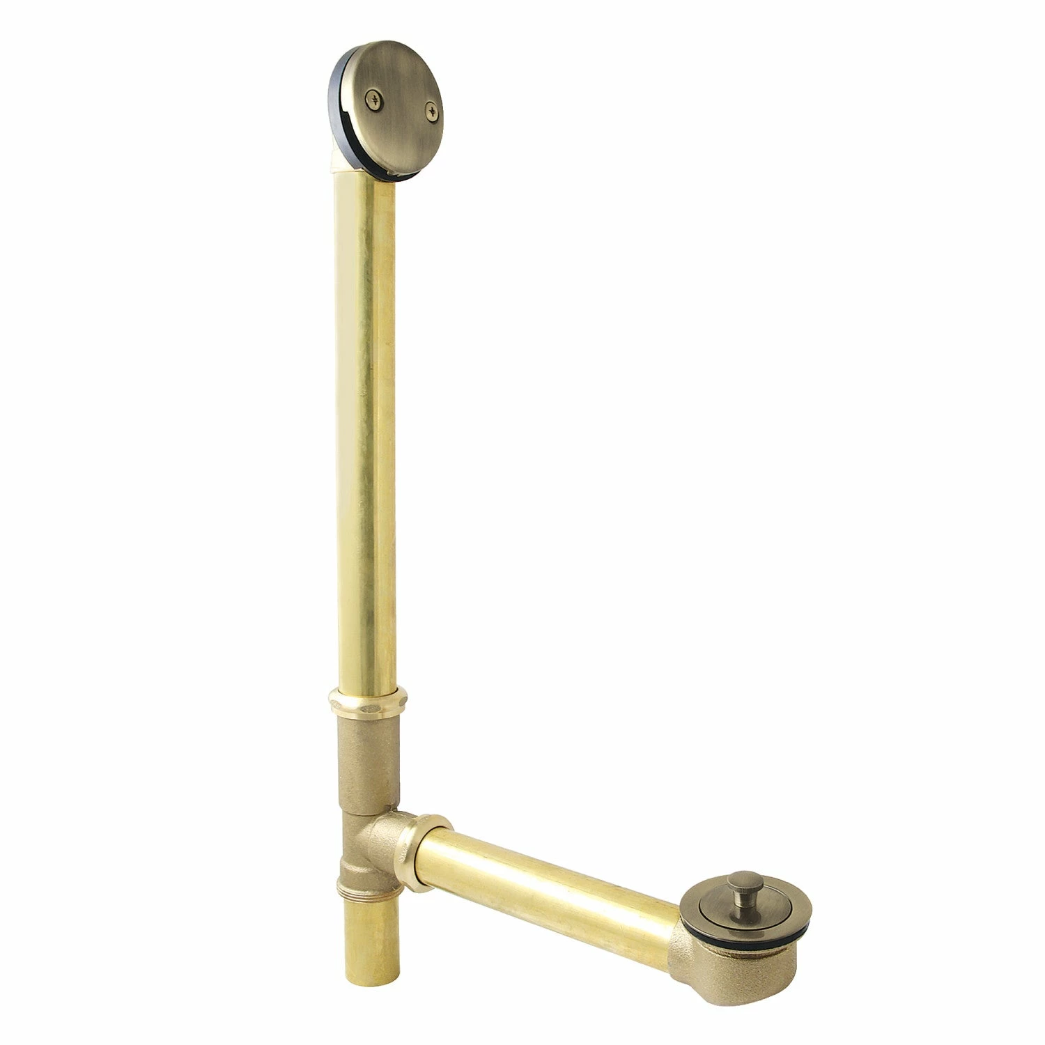 Made To Match DLL3183 23-Inch Brass Lift And Turn Tub Waste And Overflow, Antique Brass