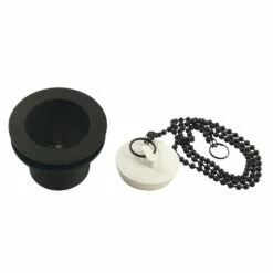 Made To Match DSP15MB 1-1/2-Inch Chain And Stopper Tub Drain With 1-1/2-Inch Body Thread, Matte Black