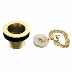 Made To Match DSP15PB 1-1/2-Inch Chain And Stopper Tub Drain With 1-1/2-Inch Body Thread, Polished Brass