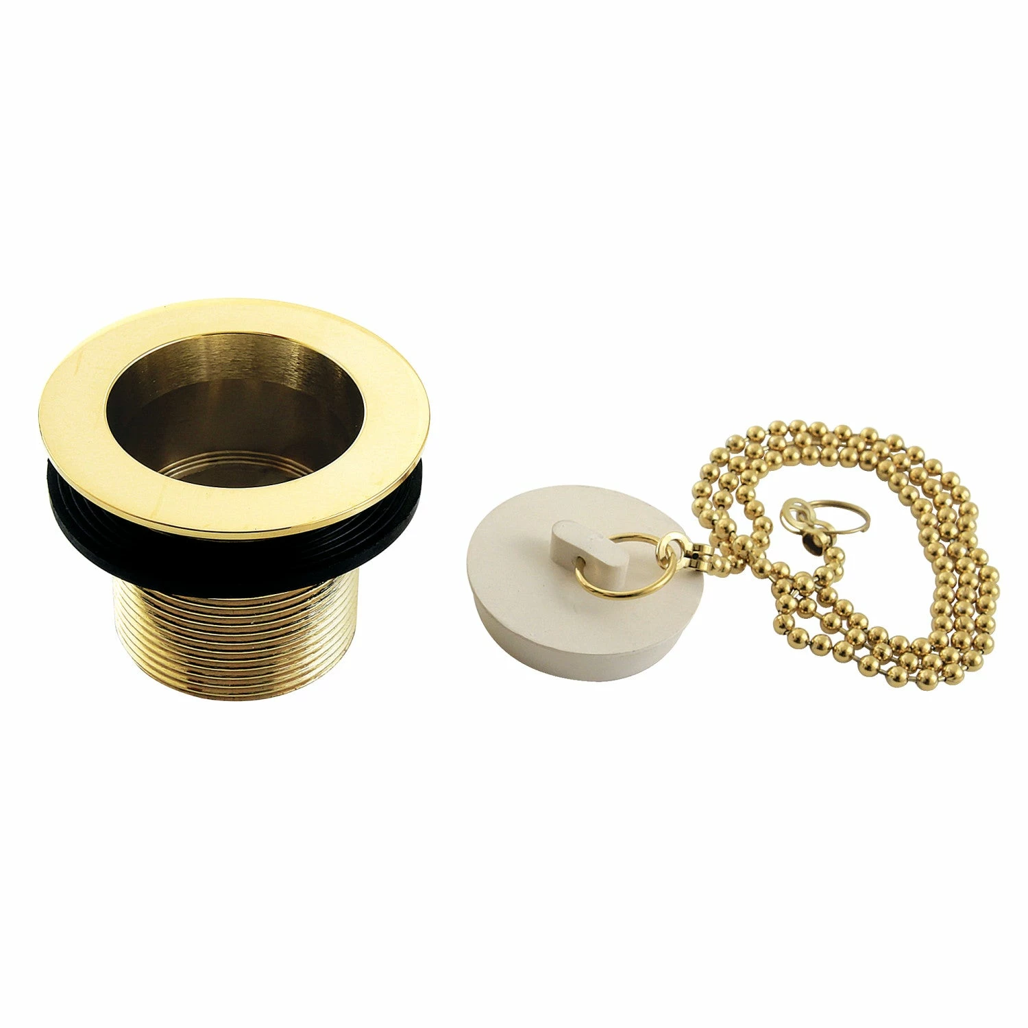 Made To Match DSP15PB 1-1/2-Inch Chain And Stopper Tub Drain With 1-1/2-Inch Body Thread, Polished Brass