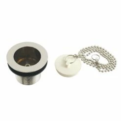 Made To Match DSP15PN 1-1/2-Inch Chain And Stopper Tub Drain With 1-1/2-Inch Body Thread, Polished Nickel