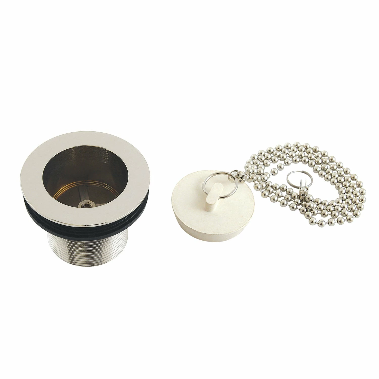 Made To Match DSP15PN 1-1/2-Inch Chain And Stopper Tub Drain With 1-1/2-Inch Body Thread, Polished Nickel