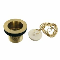 Made To Match DSP15SB 1-1/2-Inch Chain And Stopper Tub Drain With 1-1/2-Inch Body Thread, Brushed Brass