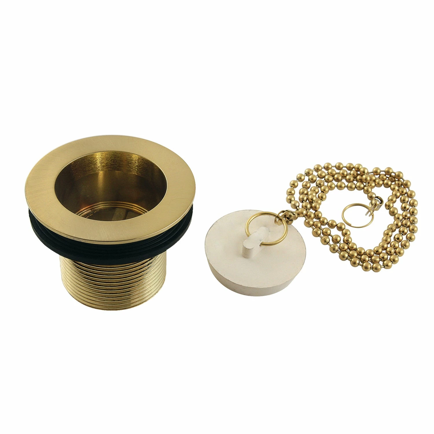 Made To Match DSP15SB 1-1/2-Inch Chain And Stopper Tub Drain With 1-1/2-Inch Body Thread, Brushed Brass