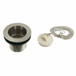 Made To Match DSP15SN 1-1/2-Inch Chain And Stopper Tub Drain With 1-1/2-Inch Body Thread, Brushed Nickel