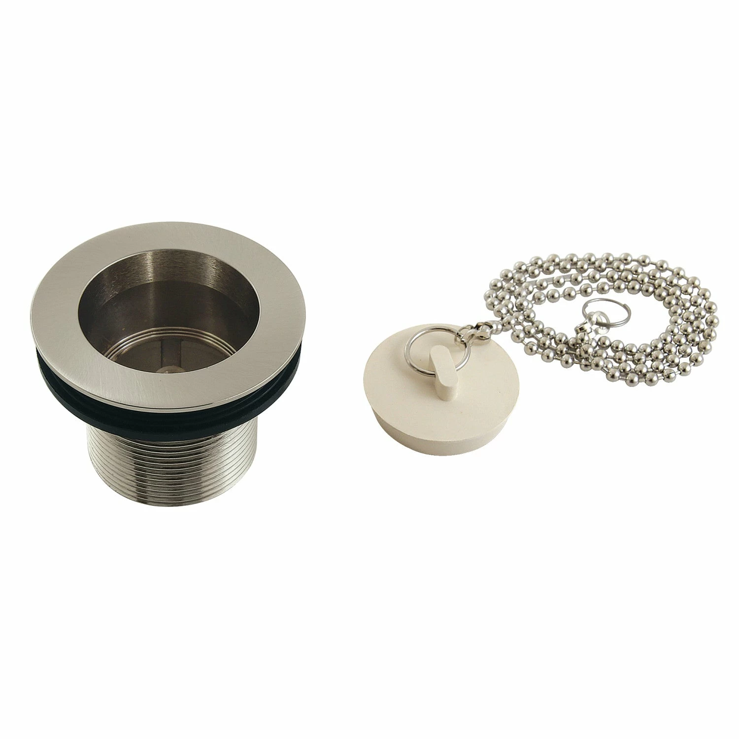 Made To Match DSP15SN 1-1/2-Inch Chain And Stopper Tub Drain With 1-1/2-Inch Body Thread, Brushed Nickel