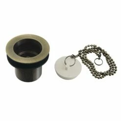 Made To Match DSP17AB 1-1/2-Inch Chain And Stopper Tub Drain With 1-3/4-Inch Body Thread, Antique Brass