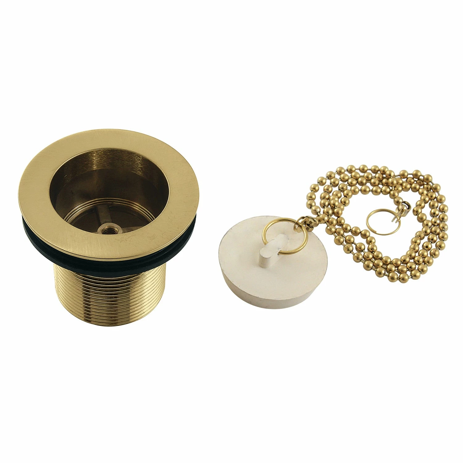Made To Match DSP17SB 1-1/2-Inch Chain And Stopper Tub Drain With 1-3/4-Inch Body Thread, Brushed Brass