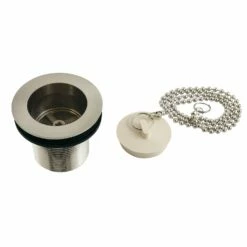 Made To Match DSP17SN 1-1/2-Inch Chain And Stopper Tub Drain With 1-3/4-Inch Body Thread, Brushed Nickel