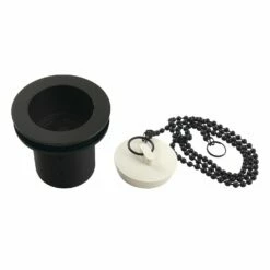 Made To Match DSP20MB 1-1/2-Inch Chain And Stopper Tub Drain With 2-Inch Body Thread, Matte Black