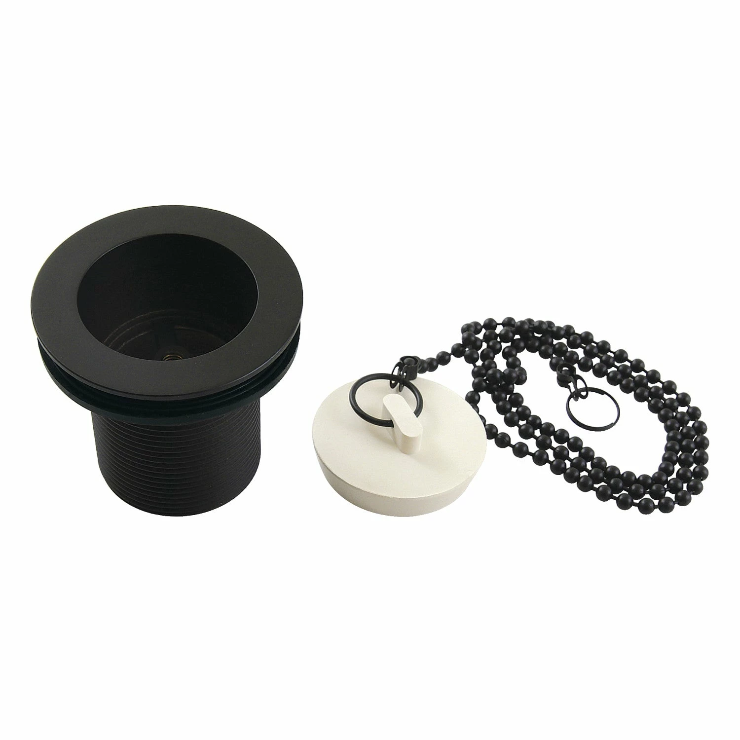 Made To Match DSP20MB 1-1/2-Inch Chain And Stopper Tub Drain With 2-Inch Body Thread, Matte Black