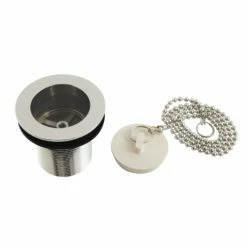 Made To Match DSP20PN 1-1/2-Inch Chain And Stopper Tub Drain With 2-Inch Body Thread, Polished Nickel