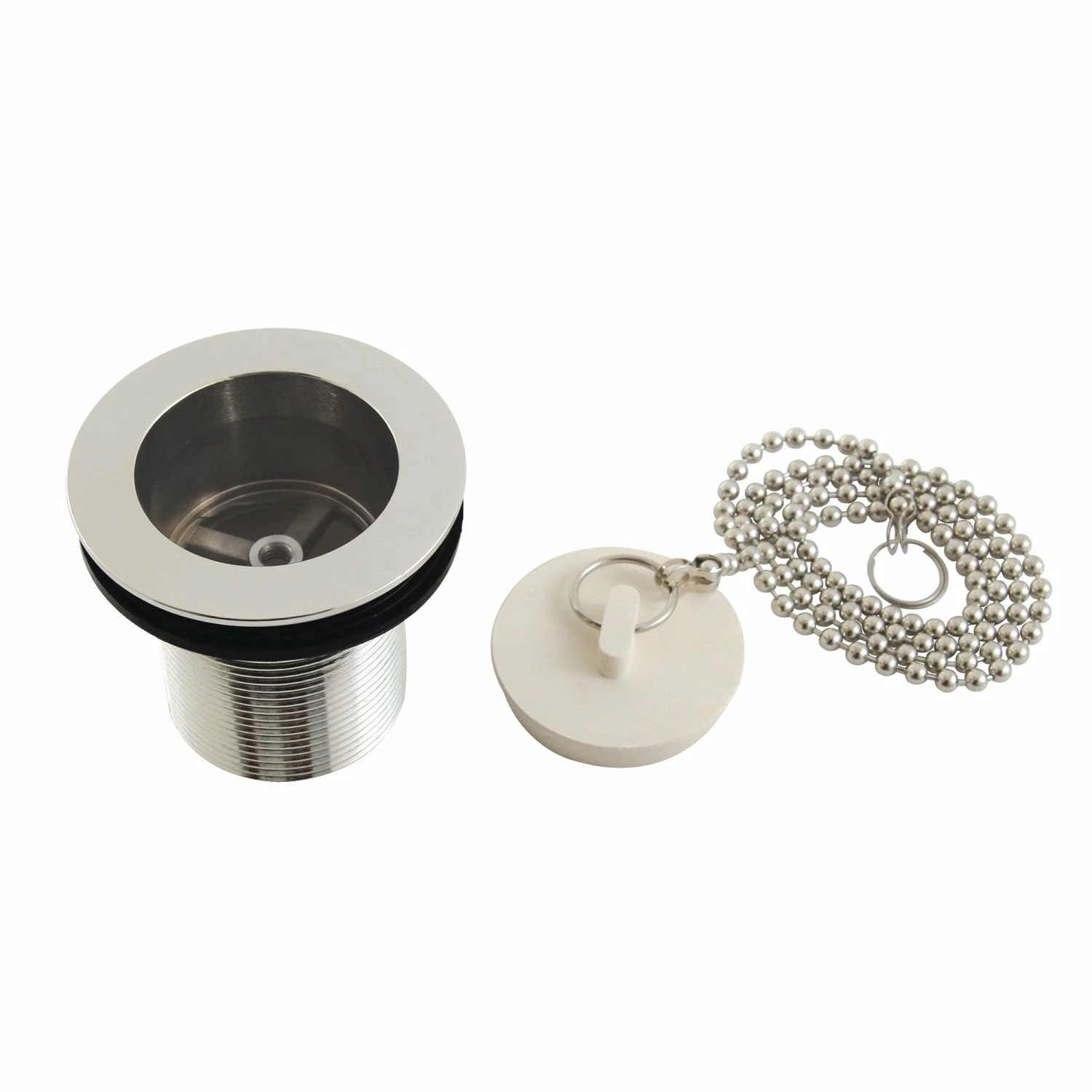 Made To Match DSP20PN 1-1/2-Inch Chain And Stopper Tub Drain With 2-Inch Body Thread, Polished Nickel