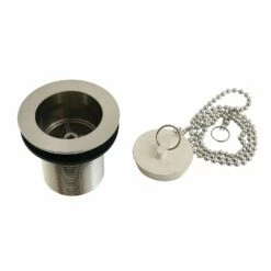 Made To Match DSP20SN 1-1/2-Inch Chain And Stopper Tub Drain With 2-Inch Body Thread, Brushed Nickel